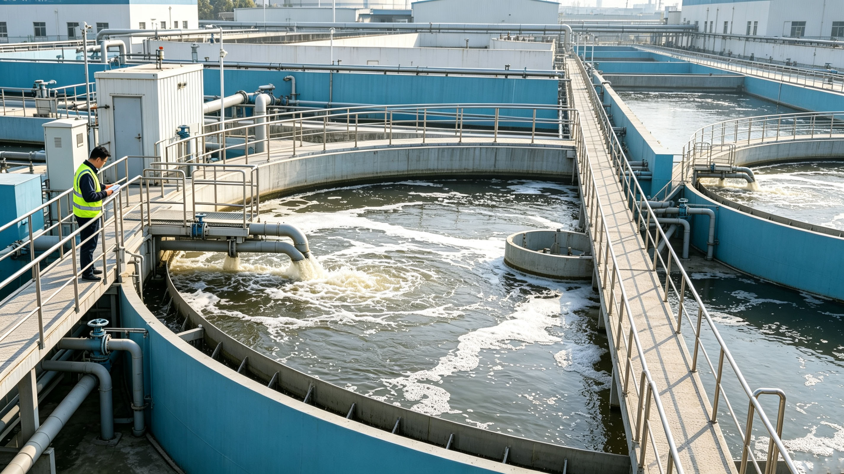 圖1:好氧池泡沫堆積實拍